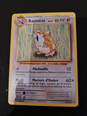 Carte Pokémon  rattatac 67/108