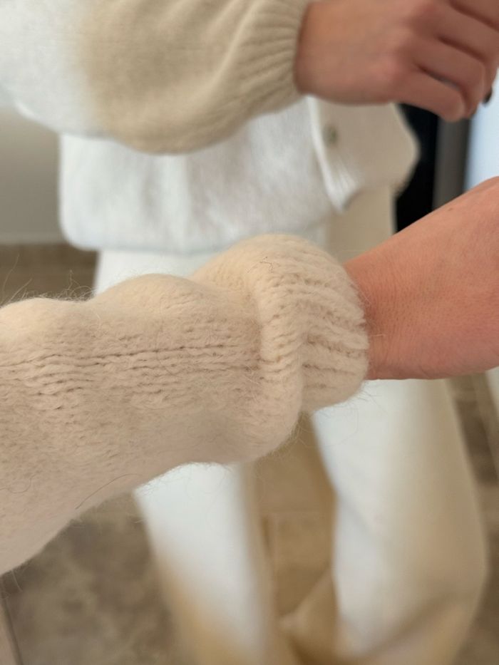 Gilet - Ecru - A Boutonner - Décontracté - Cocooning - Automne - photo numéro 4