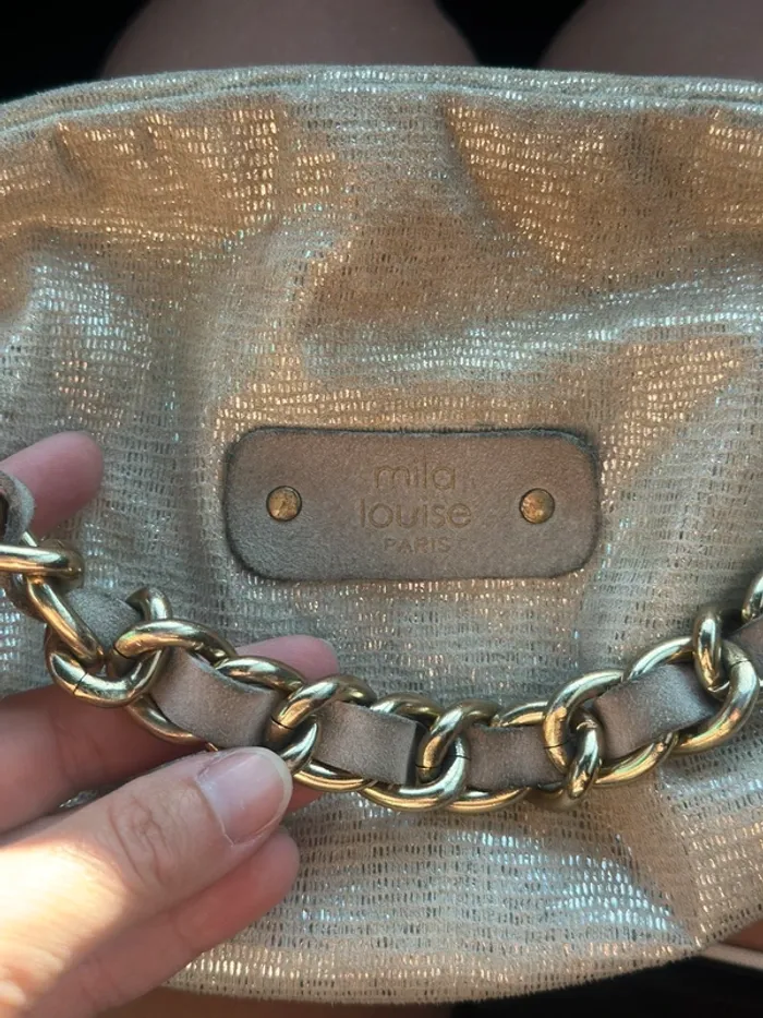 Sac en beige doré clair modèle “Mama” avec double bandoulière - photo numéro 18