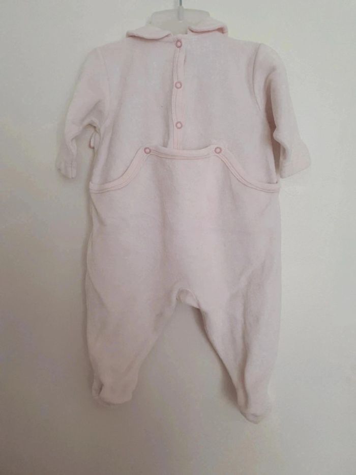 Pyjama grenouillère rose velours doux bébé fille petit bateau 3 mois - photo numéro 2