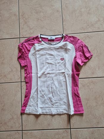 Tee shirt sergio tacchini rose blanc