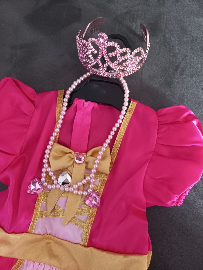 Robe déguisement princesse rose avec diadème et collier 3/5 ans césar - photo numéro 5