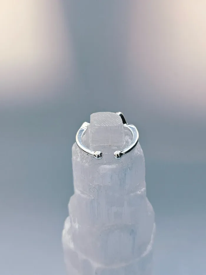 Bague acier inoxydable géométrique ondulée ajustable - photo numéro 4