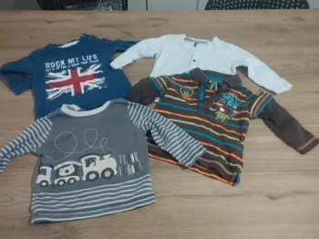 Lot de 4 T shirts manches longues 74cm