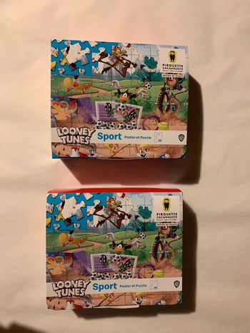 Lot deux jeux jouets poster + puzzle Looney Tunes sport Mc Donald’s happy meal