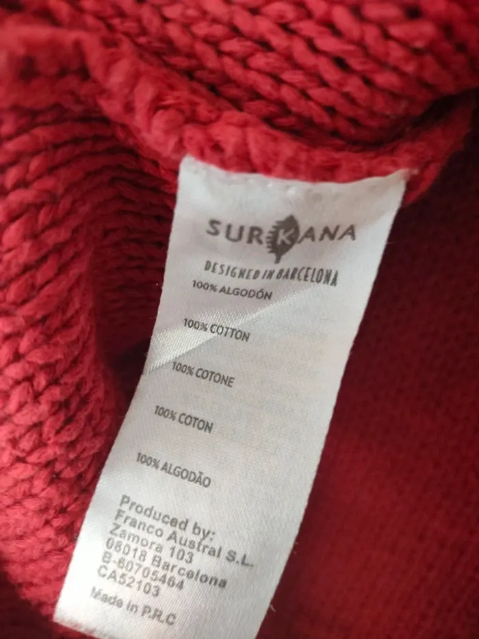 Pull rouge Surkana taille S - photo numéro 4