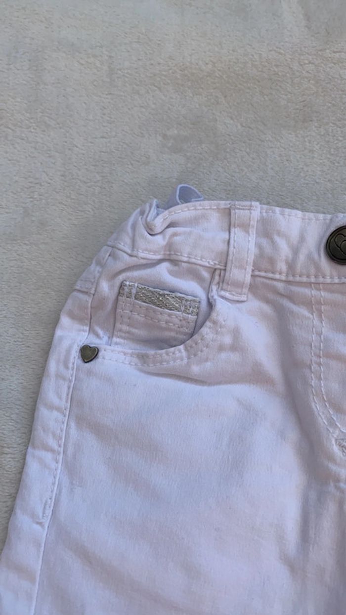 Jeans blanc - TAO - 12 mois - pantacourt - photo numéro 2