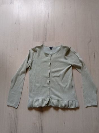 Gilet marque Kiabi taille 10 ans couleur vert pâle pailleté