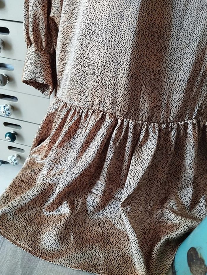 💫Robe Volantée Satin Imprimé Pois Molly Bracken T40/L💫 - photo numéro 5
