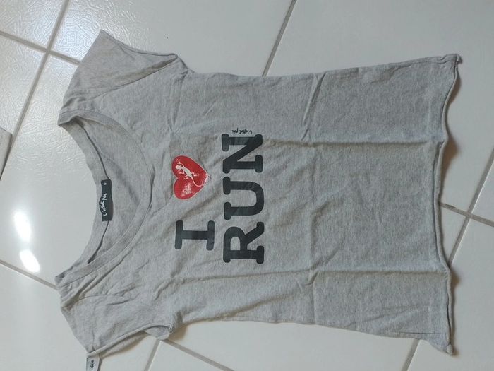 T-shirt gris I Love Run L'effet Péi - photo numéro 7
