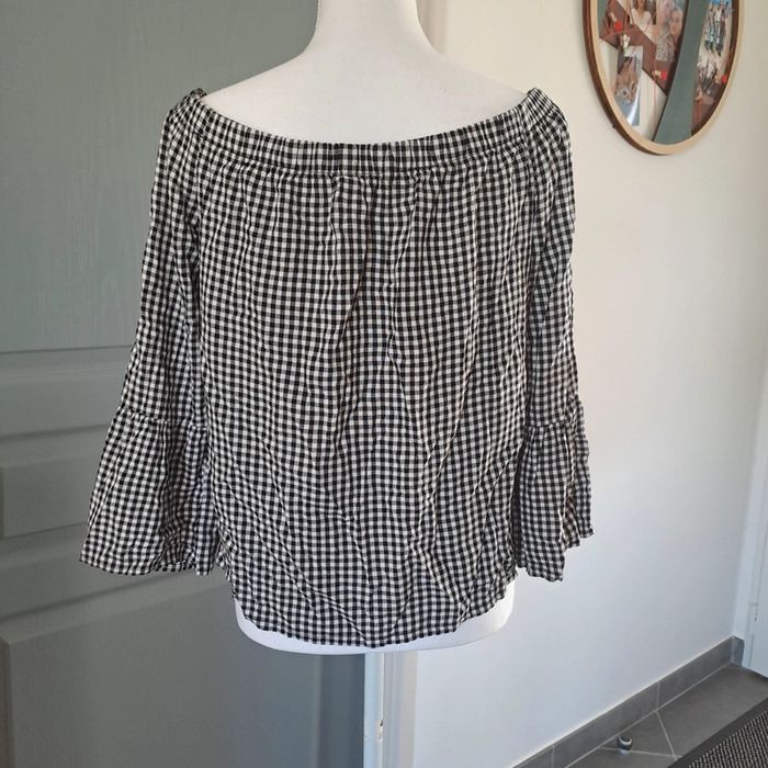 (Réduction) Blouse à carreaux noir et blanc - photo numéro 2