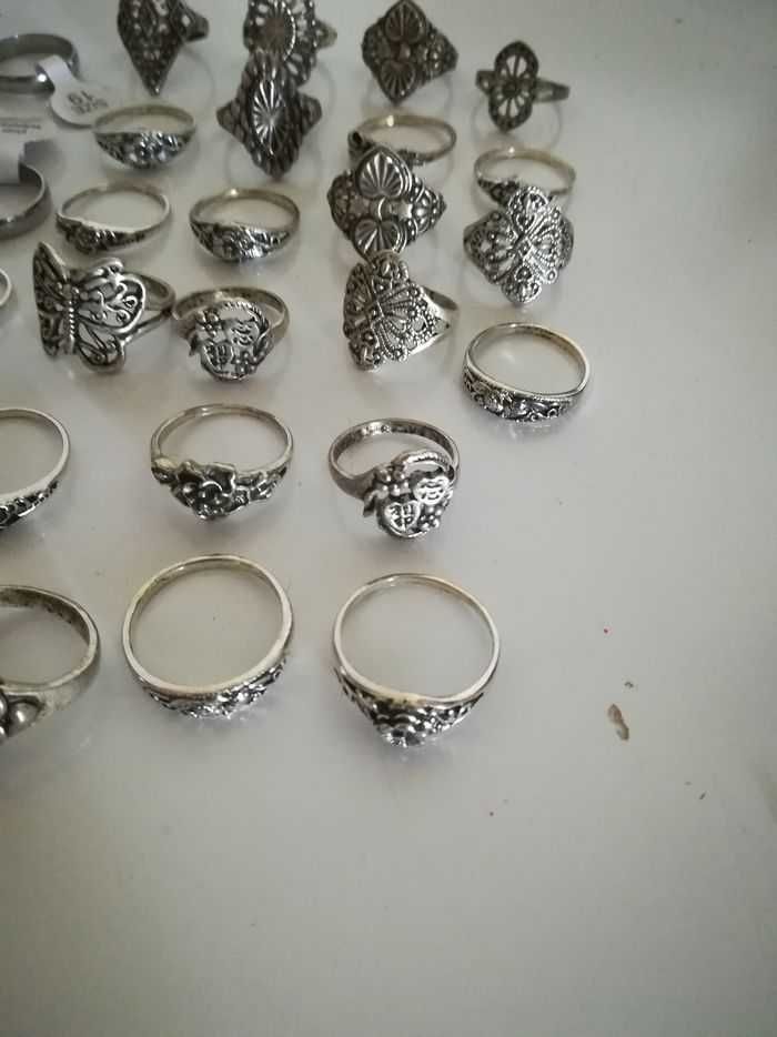Lot de 40 bagues métal vieillie argenté - photo numéro 4