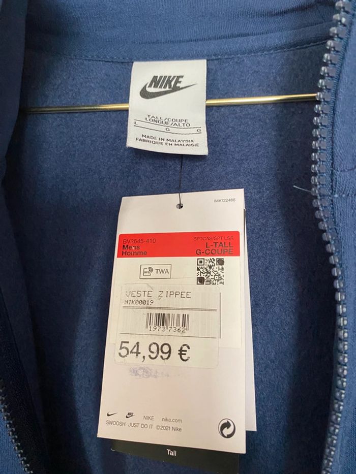Veste zippée Nike bleu - photo numéro 3