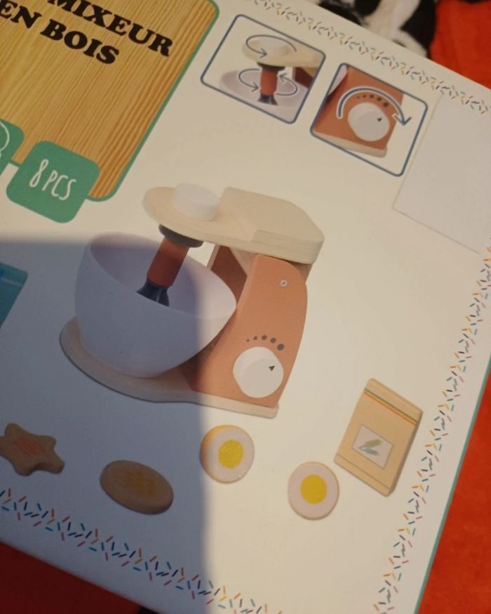 🧸Accessoires de cuisine pour enfants Mixeur en bois Dès 2ans + 8 pièces neufs - photo numéro 3