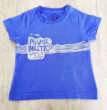 T-shirt manches courtes garçon indigo 6 mois Grain de blé