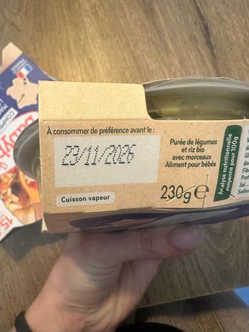 Repas du soir babybio