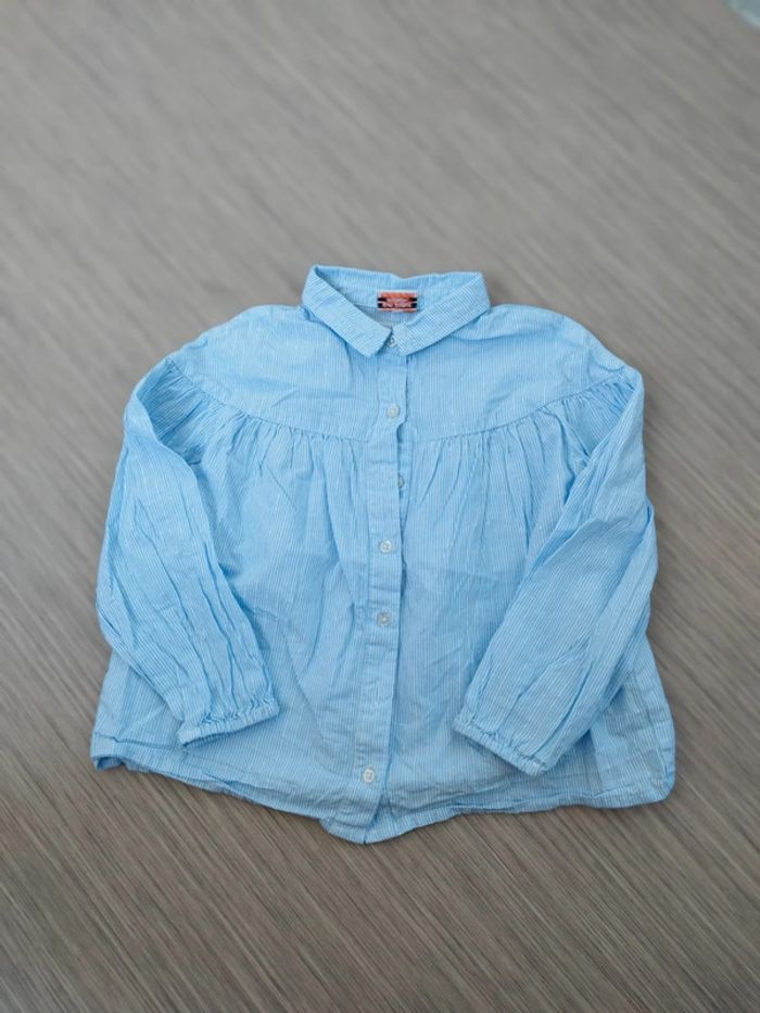 Chemise bleu fille taille 4 ans