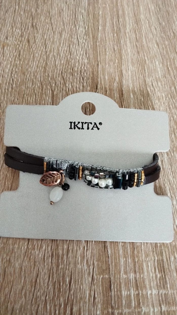 Bracelet ikita marron perles femme fantaisie - photo numéro 2
