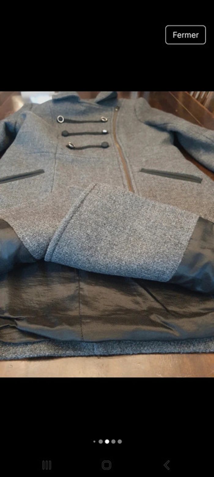 Jolie Manteau gris anthracite Naf Naf taille 36 - photo numéro 18