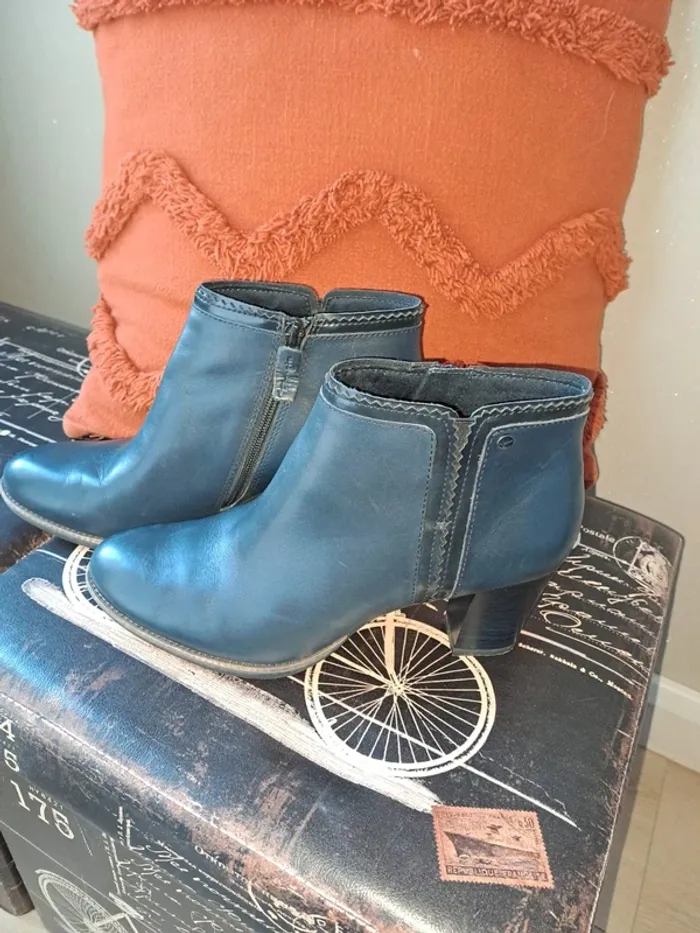 Bottines bleues dentelle tamaris 40 comme neuves hyper confortables - photo numéro 12