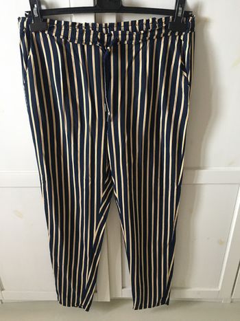 Pantalon marine rayures