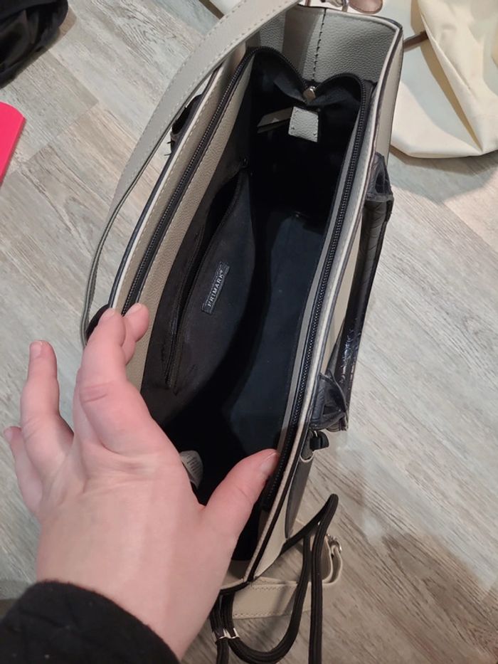 Sac à main noir et gris python - photo numéro 7