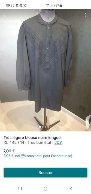 Très belle blouse légère longue