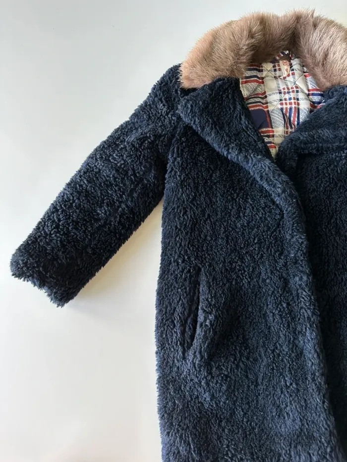 Manteau bleu marine col CKS - photo numéro 3