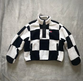 Polaire Tommy Jeans damier noir & blanc – Taille XS – Très bon état