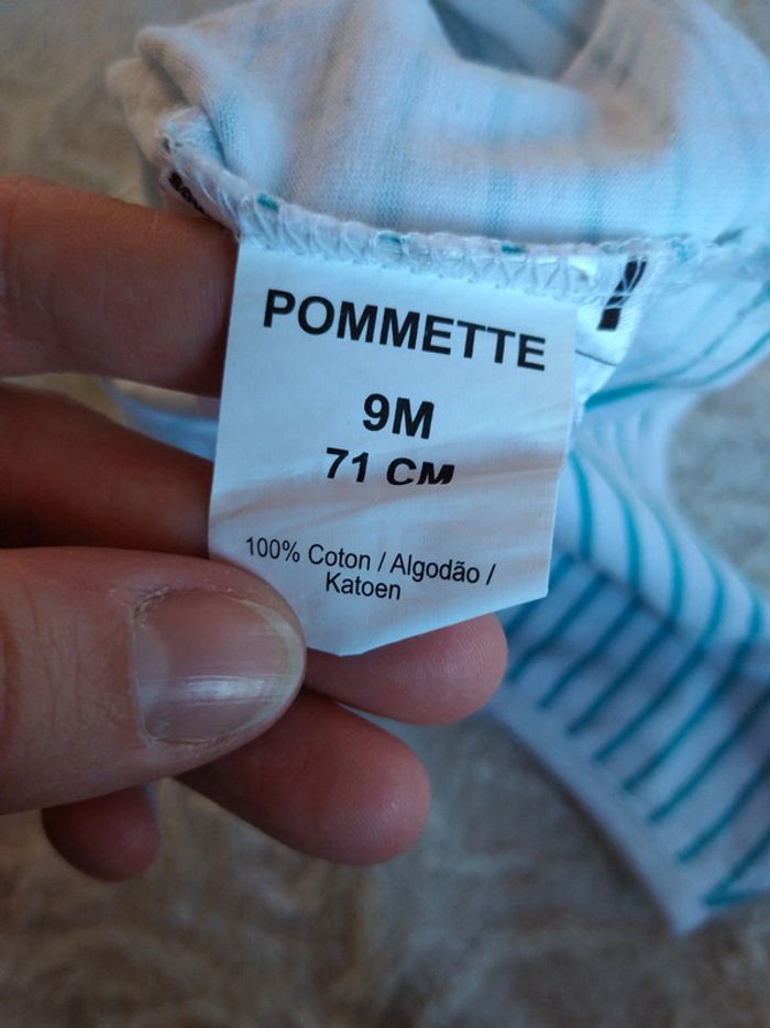 Débardeur tee shirt sans manche Garçon 9 mois Happy Boy Pommette 100% coton - photo numéro 6