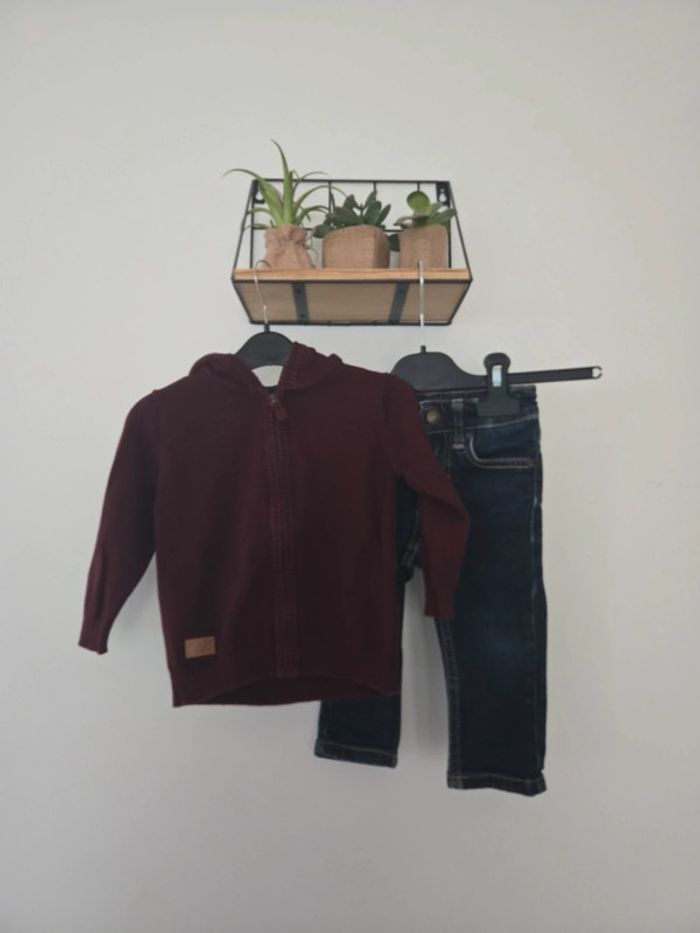 Ensemble Gilet et Jean / Gemo et Tommy Hilfiger 12 mois 👦