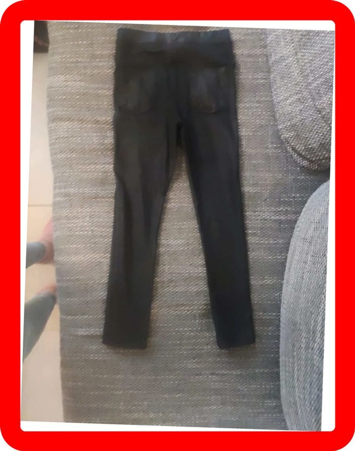 Legging tissu jean effet cuir taille 8 ans - photo numéro 2