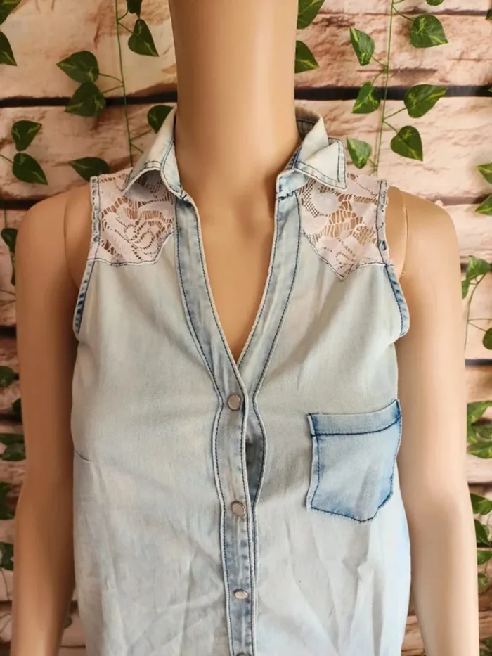 🌸Blouse jeans Dentelle Megazzer Taille 36🌸 - photo numéro 2
