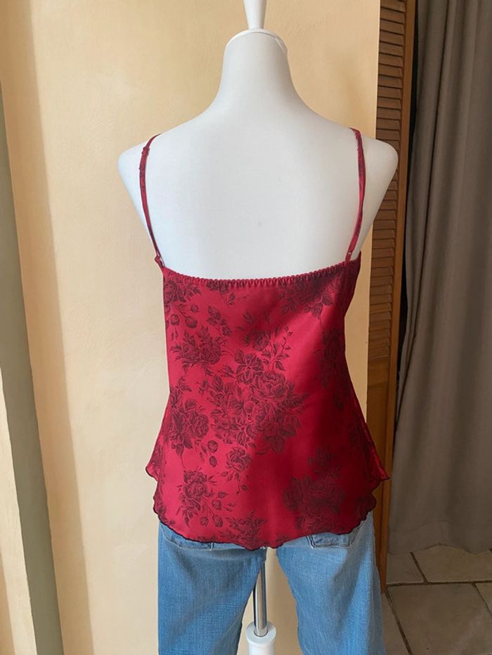 Caraco en satin rouge vintage Etam 40 - photo numéro 5