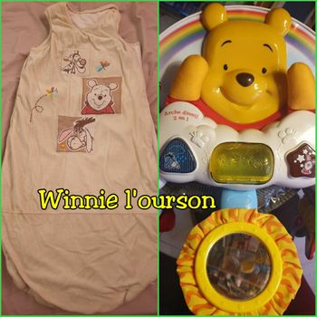 Lot Winnie l'ourson gigoteuse + tableau ludique et sonore