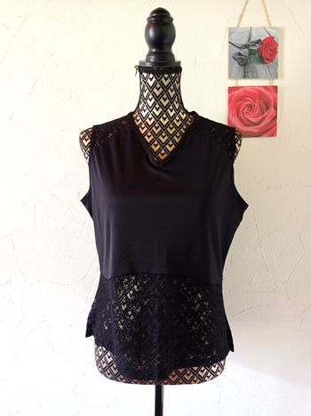 🌸Débardeur bi-matière, taille 42