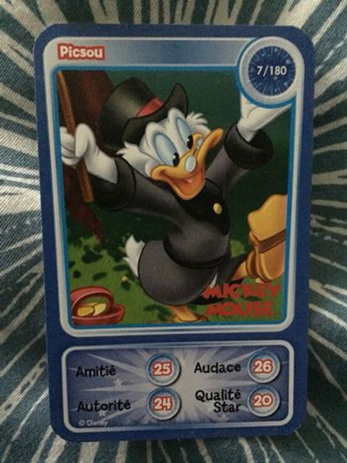 Carte Auchan Disney/Pixar numéro 7/180 Picsou Disney Beebs