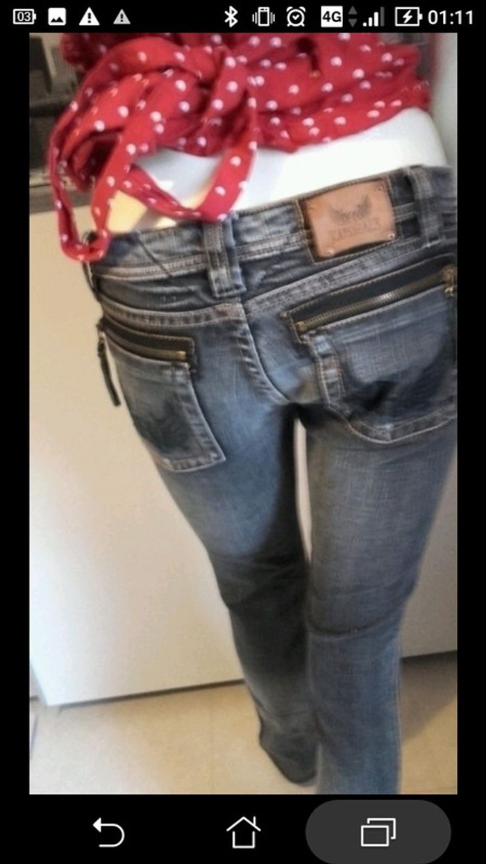 Jeans Kaporal noir effet délavé neuf - photo numéro 4