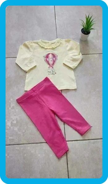 Très bel ensemble legging+t-shirt manches longues 6 mois Pat et RIpaton