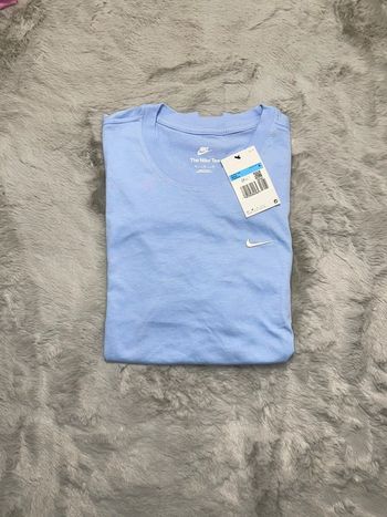 T-shirt Nike bleu logo brodé blanc 🩵 Taille M