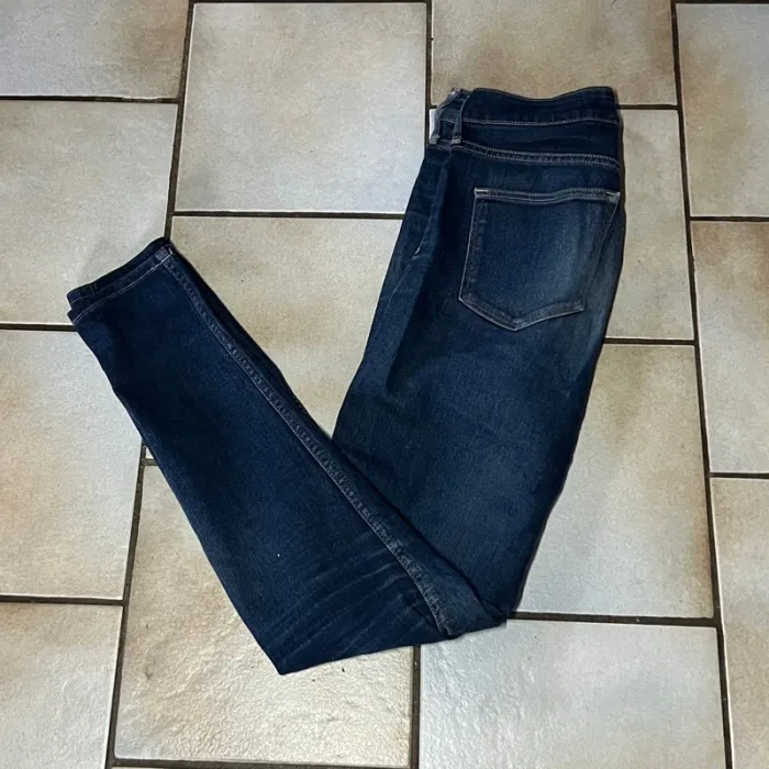 Jean taille haute bleu foncé