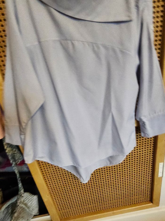 Chemise blouse blanche rayé bleue - photo numéro 3