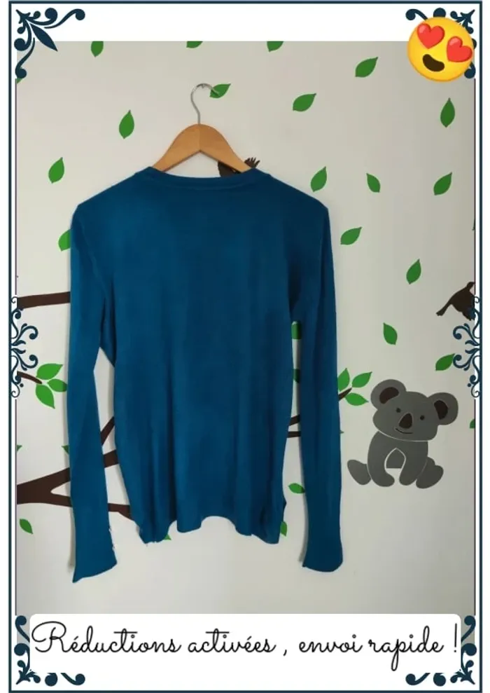 Pull turquoise foncé femme - photo numéro 3