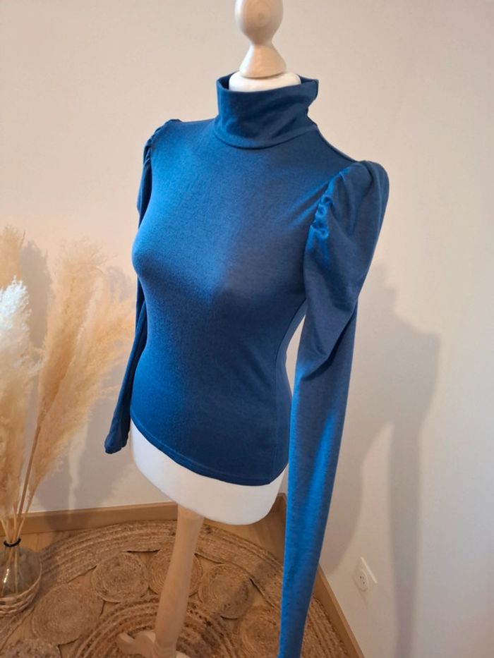 Sous-pull bleu à col roulé Emery Rose taille S 36 - photo numéro 7