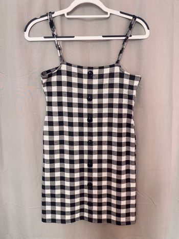 Robe courte vichy noir et blanc – Taille S 🏁