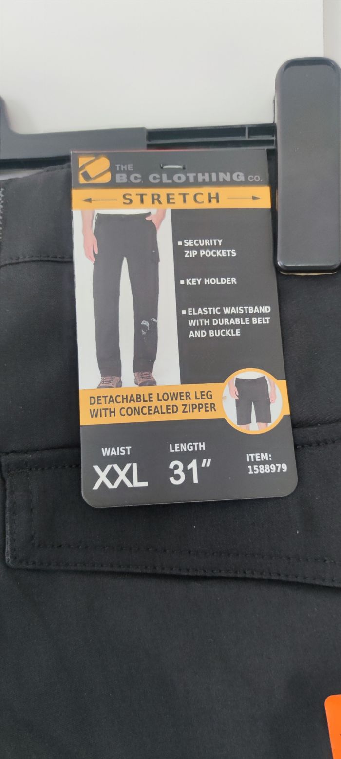 🖤 Pantalon cargo convertible homme Bc Clothing – Taille XXL / 2XL – Neuf avec étiquette - photo numéro 4