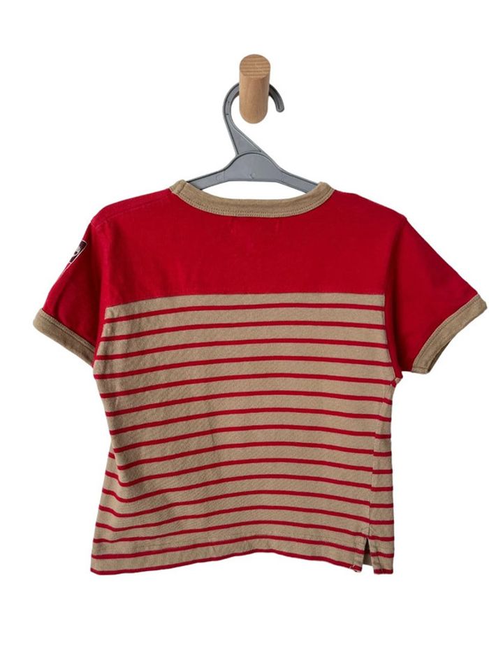 T-shirt manches courtes rayé rouge et kaki - Timberland 4 ans - photo numéro 4