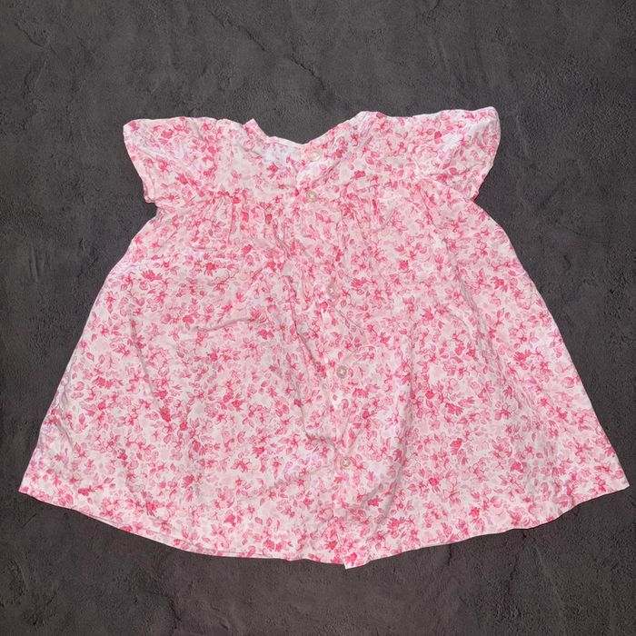 Robe fleurs rose et jaune fille / 6 mois / Très bon état - photo numéro 2