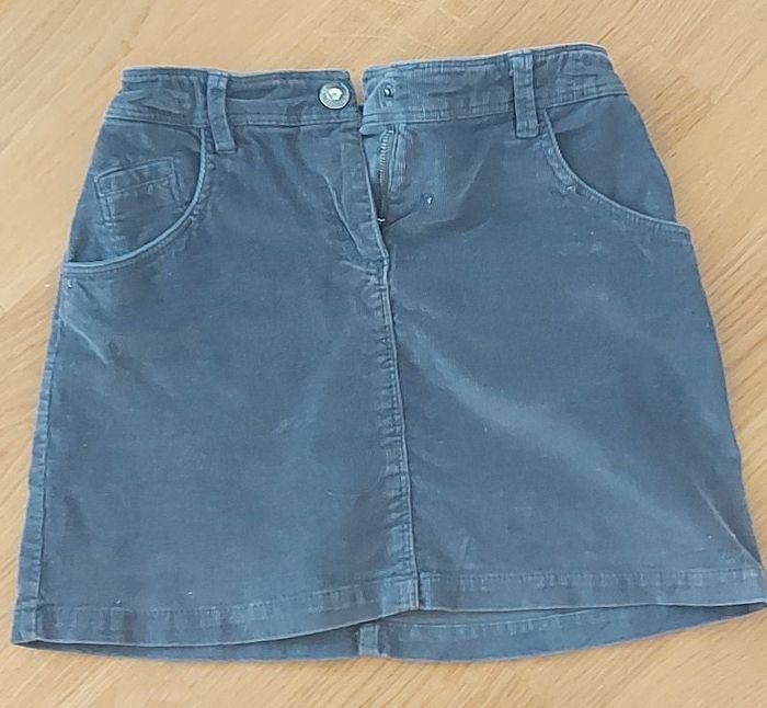 Jupe velours 14 ans gris foncé