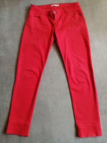 Pantalon en toile jean  rouge Taille 40 Jennyfer